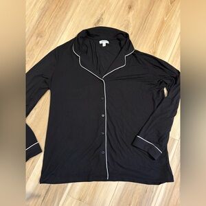 Nordstrom Black Pajama Top with White Trim